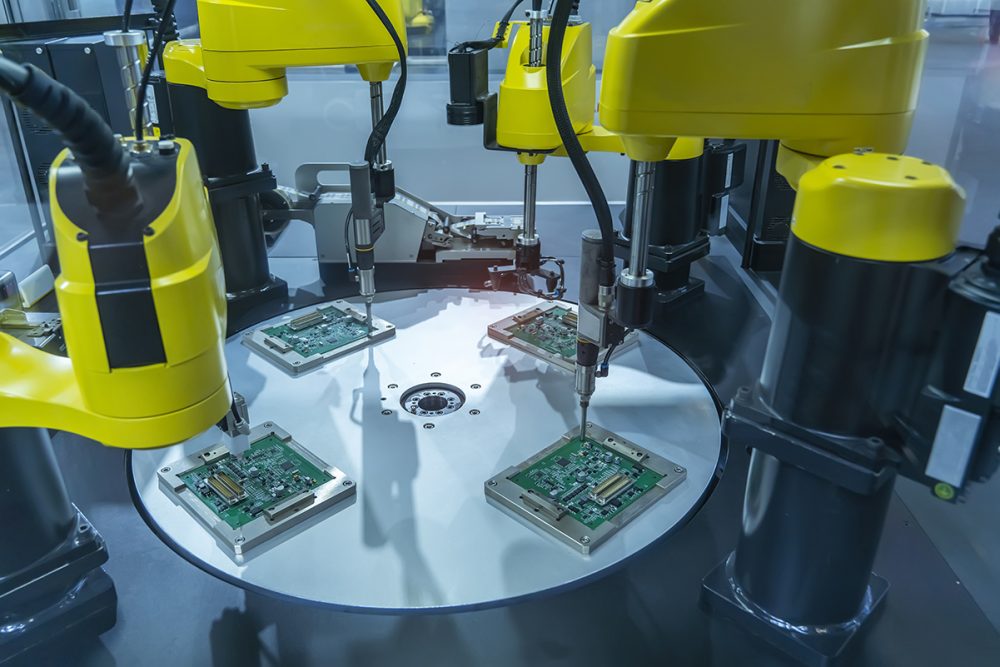 automatic robot for print circuit board (PCB)assembly machine during soldering or welding part automatic robot for print circuit board (PCB)assembly machine during soldering or welding part